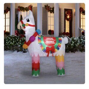 Holiday Living 6.5-ft Lighted Merry Christmas Inflatable Pinata Llama